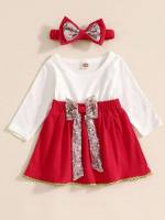 Short Regular Fit Red and White Round Neck Baby Clothing 5955