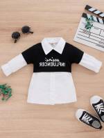 Red and White Letter Ruffle Preppy Baby Clothing 6903