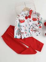 Casual Red and White Bow Front Toddler Boys Clothing 4520