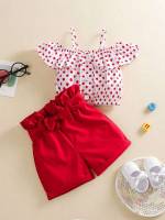 Short Sleeve Cold Shoulder Cute Regular Fit Kids Clothing 4000