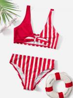  Red and White  Toddler Girls Beachwear 447