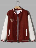 Letter Baseball Collar Preppy Men Jackets 2351