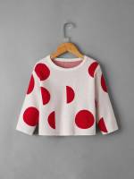  Polka Dot Casual Toddler Girl Sweaters 6019