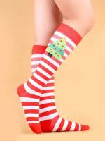 Red and White  Men Socks 7123