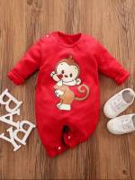 Long Sleeve  Cartoon Baby Jumpsuits 4970