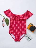 Red Polka Dot Baby  Mom 7208