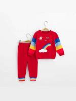  Long Sleeve Red Round Neck Baby Clothing 3695