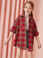 Tartan Red Collar Kids Clothing 710