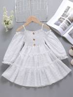  Long Sleeve Knee Length Tiered Layer Girls Clothing 455