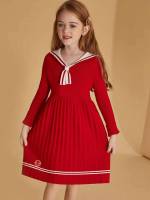 Preppy Long Sleeve Regular Fit Girls Sweater Dresses 8015