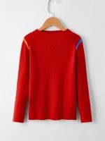 Casual Colorblock Regular Regular Fit Girls Knitwear 4329