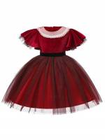 Plain Short Sleeve Red Glamorous Girls Partywear 8449