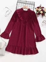 Ruffle Short Stand Collar Regular Fit Girls Clothing 596