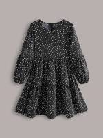 Red Zipper Round Neck Polka Dot Kids Clothing 6307