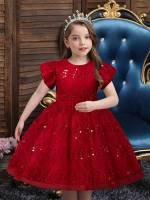 Regular Fit Red Plain Midi Toddler Girls Clothing 1662