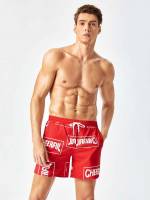 Drawstring Red Vacation Men Clothing 5668