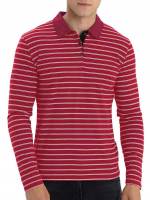 Casual Long Sleeve Red Men Polo Shirts 8553