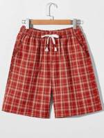  Red Preppy Men Bottoms 8802