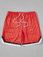 Red Regular Fit Drawstring Men Clothing 413