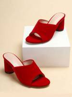 Red Elegant Plain Women Shoes 2225