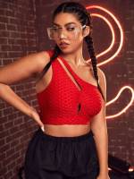  Asymmetrical Red Plus Size Sports Bras 2197