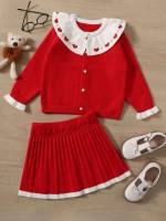 Heart Long Sleeve Regular Fit Peter Pan Collar Kids Clothing 7664