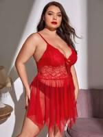  Red Asymmetrical Underwear  Sleepwear 6483