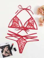 Bow Red Romantic Women Plus Intimates 8516