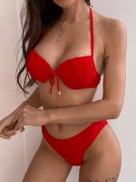 Backless Red Halter Sexy Women Clothing 8971