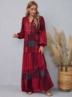 Regular Fit Boho V neck Women Clothing 3919