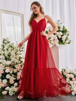 Sleeveless Glamorous Red Spaghetti Strap Women Dresses 5181