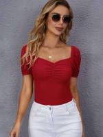  Short Sleeve Casual Slim Fit Women T-Shirts 5347