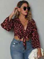 Knot Sexy Regular Fit Red Plus Size Women Tops 1558