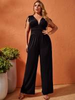  Backless Regular Fit Long Plus Size Jumpsuits  Bodysuits 1834