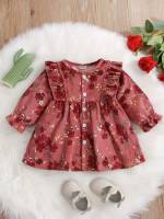 Cute Round Neck Floral Short Baby Clothing 7629