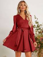 Regular Fit Long Sleeve Redwood Short Bridesmaid Dresses 1540