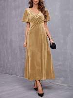 Plain Long V neck Bridesmaid Dresses 9928