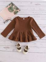 Round Neck Redwood Long Sleeve Regular Fit Kids Clothing 9978