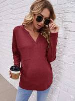 Plain Pocket Regular Fit Maternity T-shirts 9816