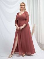 Deep V Neck Maxi Regular Fit Wedding  Special 7869