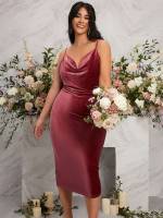  Redwood Draped Midi Plus Size Bridesmaid Dresses 1640