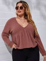 Plain Regular Plus Size T-shirts 851