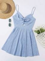 Sleeveless Cut Out Spaghetti Strap Women Dresses 778