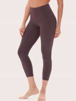  Plain Cropped Women Sports Leggings 5229