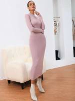 Plain Slim Fit Long Sleeve Women Clothing 3728