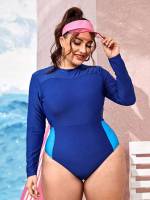  Zipper Sporty Plus Size One-Pieces 1944