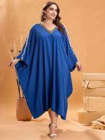 Oversized Long Three Quarter Length Sleeve V neck Arabian Wear 410