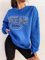 Long Oversized Royal Blue Long Sleeve Women Clothing 899