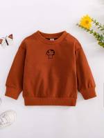 Rust Brown  Regular Fit Baby Sweatshirts 9833
