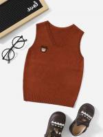 Casual Embroidery Regular Fit Rust Brown Baby Clothing 5253